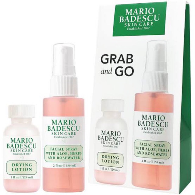 Mario Badescu Grab and Go Travel Set (Drying Lotion & Facial Spray with Aloe Herbs & Rosewater)