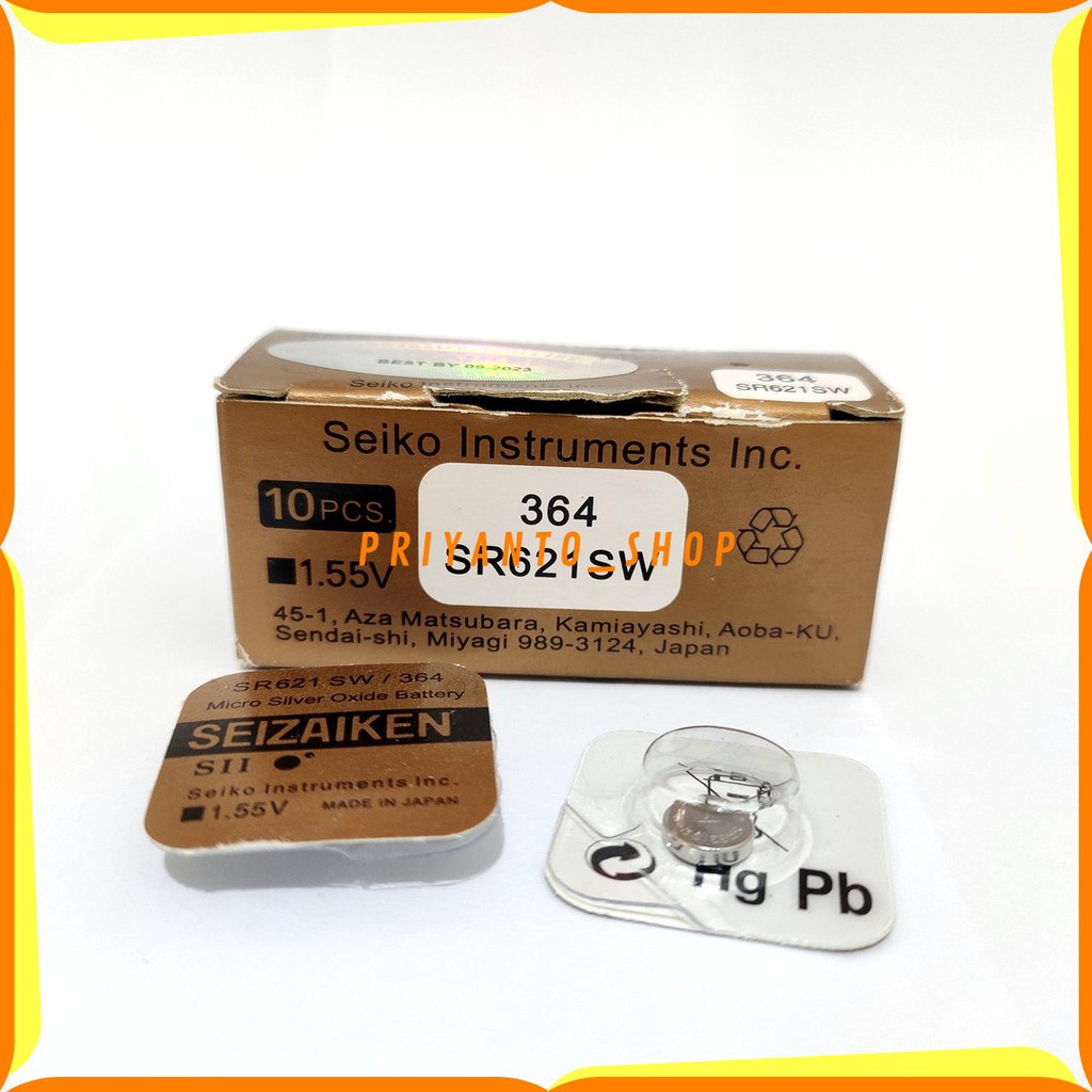 BATRE SEIZAIKEN SR621SW SR621 SR 621 SW 364 BATTERY BATERAI SEIKO JAM TANGAN ORIGINAL