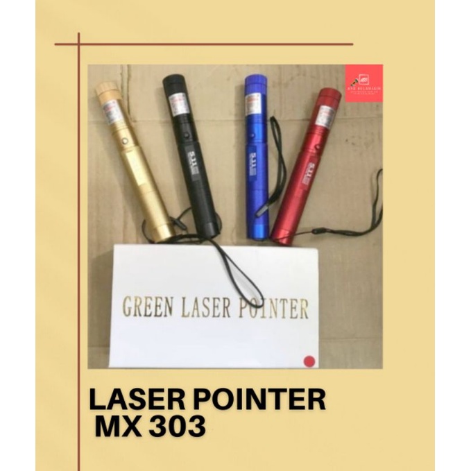 Green Laser Pointer MX 303 Laser Hijau Jarak Jauh Laser Pointer Laser Baterai Charger Presentasi Ori