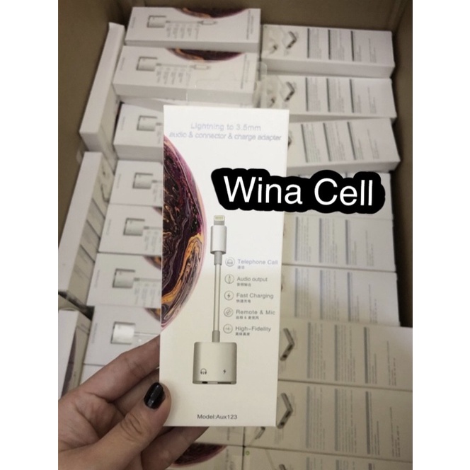 Lightning 3.5Mm Audio+Mic Converter Adapter Iphone Call Music Charger