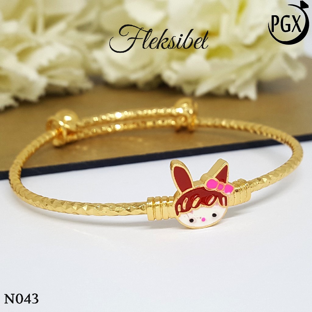 PGX Gelang Anak Xuping Aksesoris Perhiasan Bangle Bangkok Lapis Emas Premium - N043