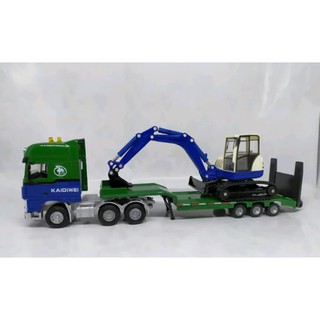 Truck Trailer Pengangkut Alat Berat Excavator Diecast 