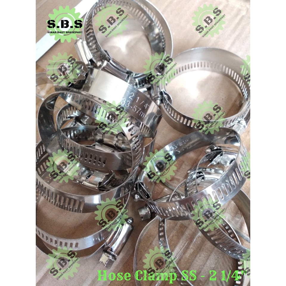 HOSE CLAMP / KLEM SELANG STAINLESS STEEL - 2 1/4&quot; (33 - 57 MM)