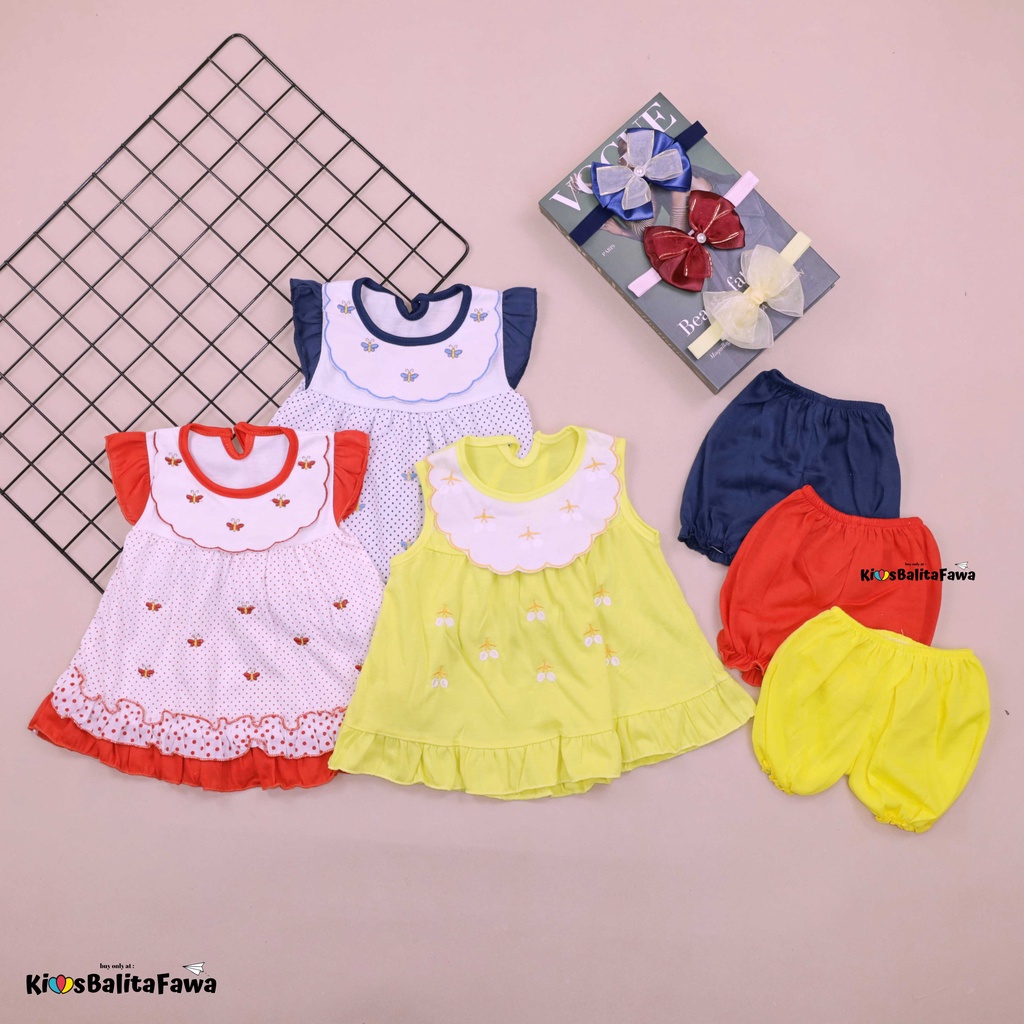 [FREE BANDANA] Setelan Baby Berry 0-12 Bulan / Baju Baby Perempuan Celana Pop New Born Set Tidur Perempuan Lengan Babycinnamon