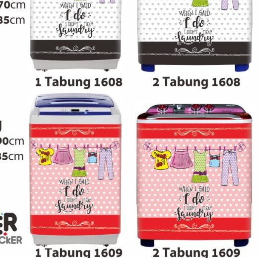 ➥ Stiker Mesin Cuci 1 dan 2 Tabung LAUNDRY - 1Tabung 1608 ℮