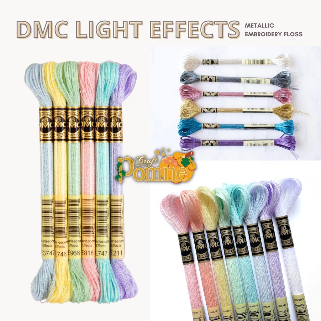 DMC EMBROIDERY FLOSS ART 317W JEWEL LIGHT EFFECTS GLITTER METALLIC | Benang Sulam Katun DMC Metalik - Jewel Effects