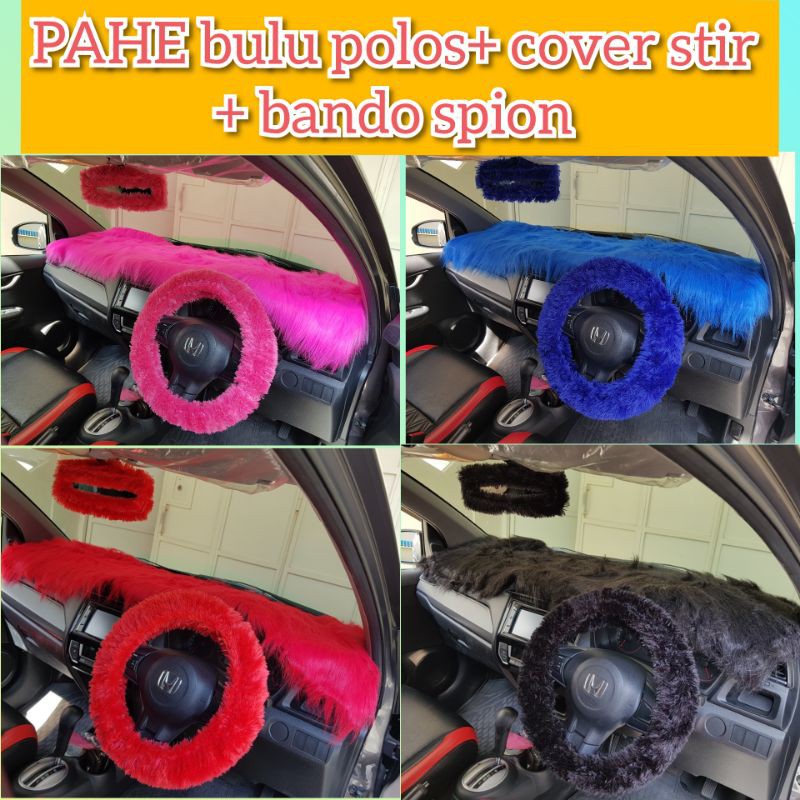 Paket bulu dashboard kombinasi, cover stir dan bando spion sapi zebra macan