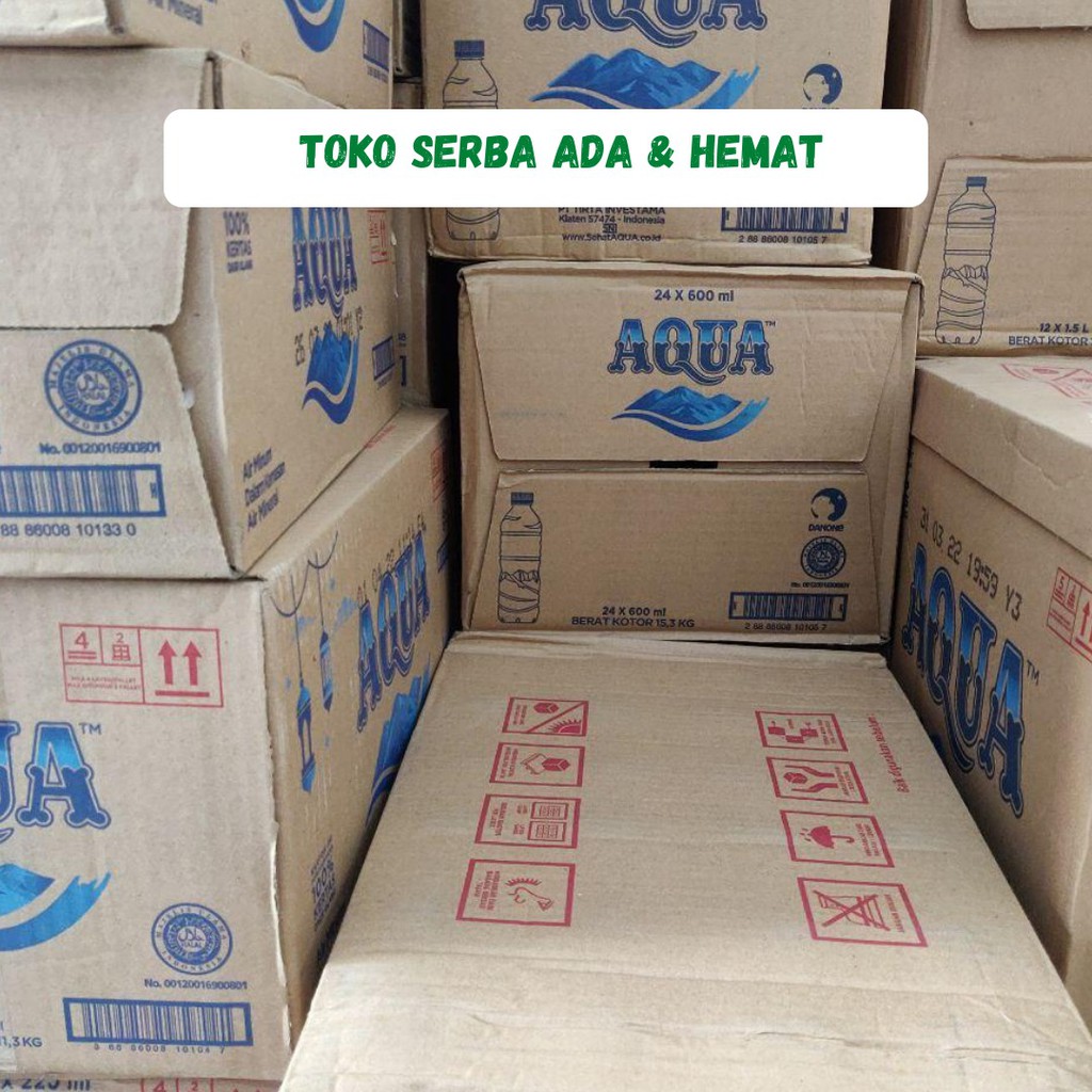 

Aqua 600ml isi 24 Pcs Kemasan Dus