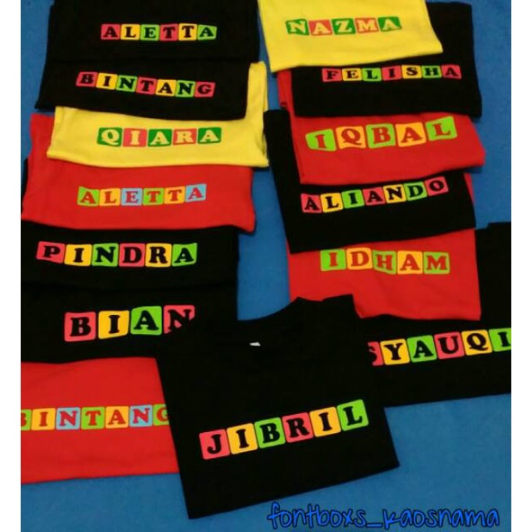 KAOS ANAK CUSTOM NAMA USIA 1-7 TAHUN / KAOS NAMA/ KAOS NAMA ANAK