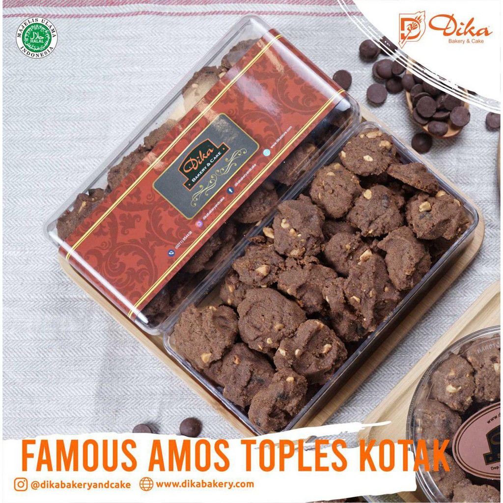 

Roti Kue Kering Famous Amos Toples Kotak Dika Bakery