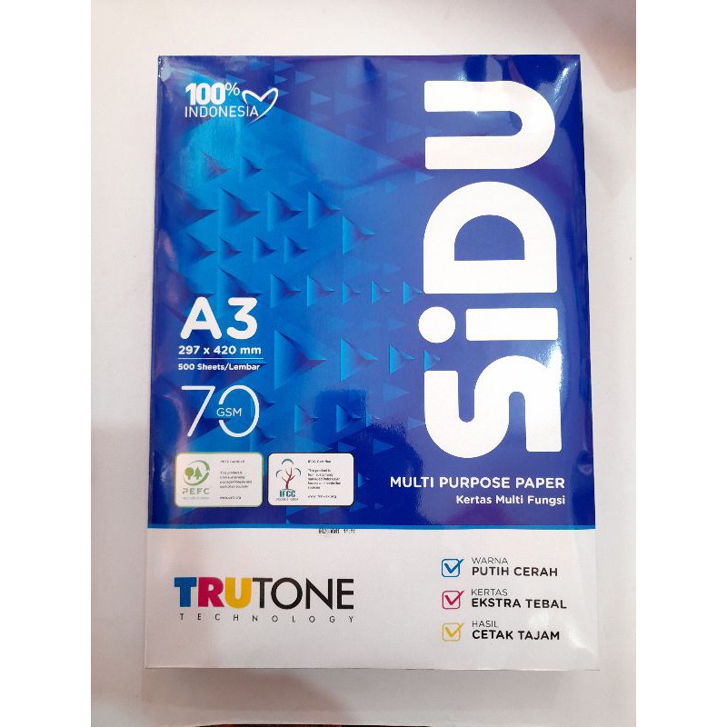 KERTAS HVS SIDU A3 70 GRAM