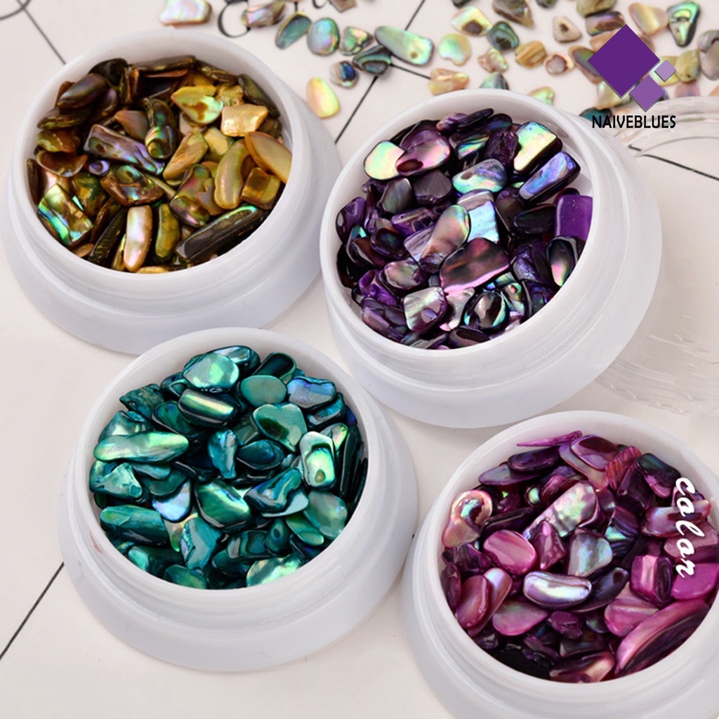 Naiveblue Ornamen Kerang Abalone 3D Warna-Warni Untuk Dekorasi Nail Art