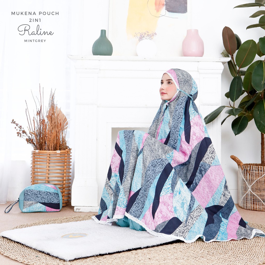 Mukena Dewasa Rayon Pouch 2in1 Raline