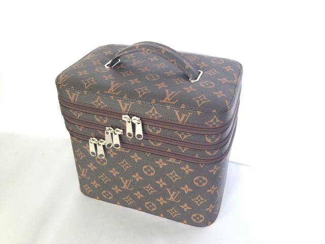 Tas Make Up JUMBO 3 Tingkat Motif MONO Beauty Case Pounch