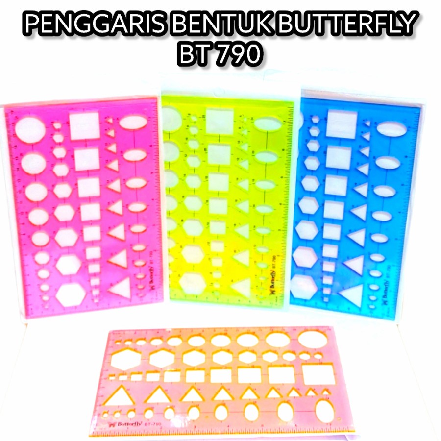 

BUTTERFLY Penggaris Bentuk Cetakan Bangun datar BT785 BT790