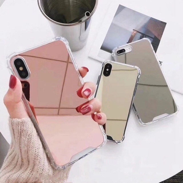 MIRROR ANTI CRACK CASE Casing Kaca Warna  Rose  Gold  Silver 