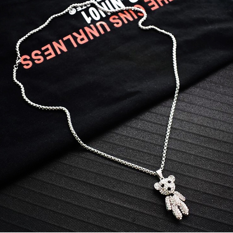 Selebriti Internet Bear multi lapis kalung untuk wanita in Harajuku style elegan panjang hip hop kal