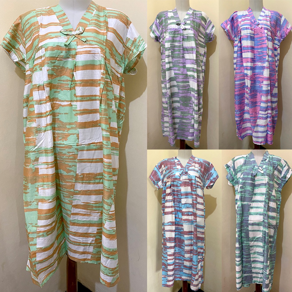 Daster Kekinian Motif Kotak Abstrak Katun Rayon