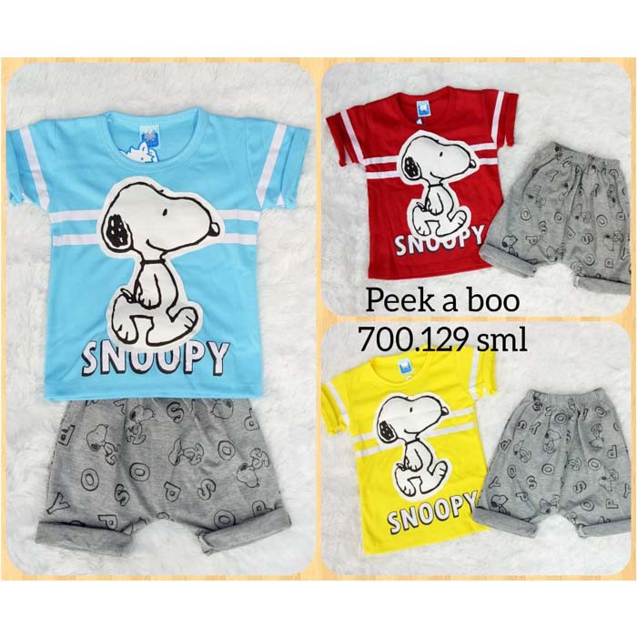 BAJU BAYI LAKI LAKI LUCU SETELAN PAKAIAN BAYI SNOOPY