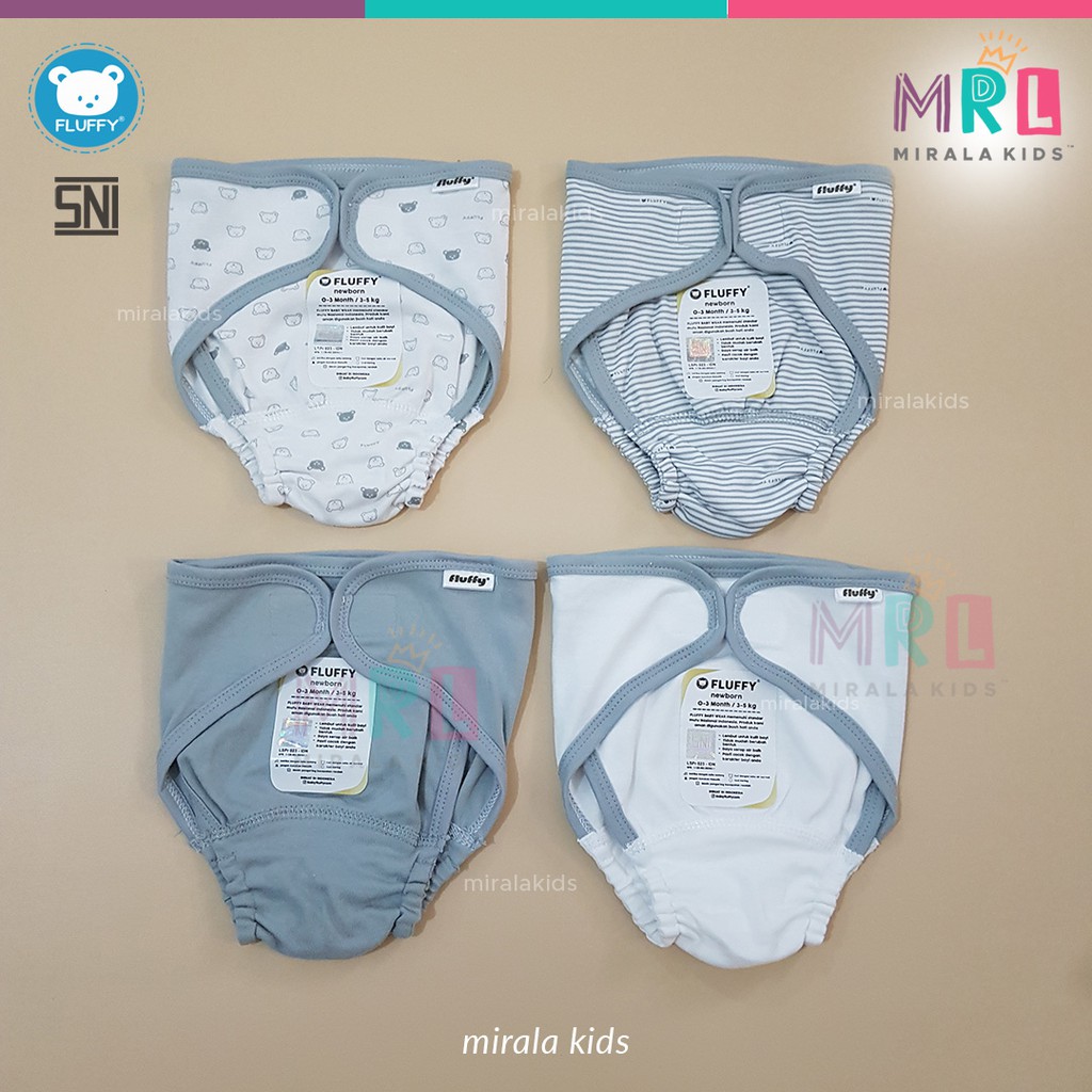 Fluffy Popok Bayi Modern SNI Grey Series - Dengan Perekat