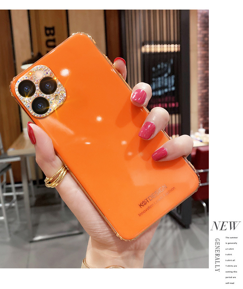 Casing ponsel Berlian imitasi lensa IPhone 11 12 Pro Max Promax 12promax 12pro 11pro Penutup ponsel Pelindung Berlian Anti-drop