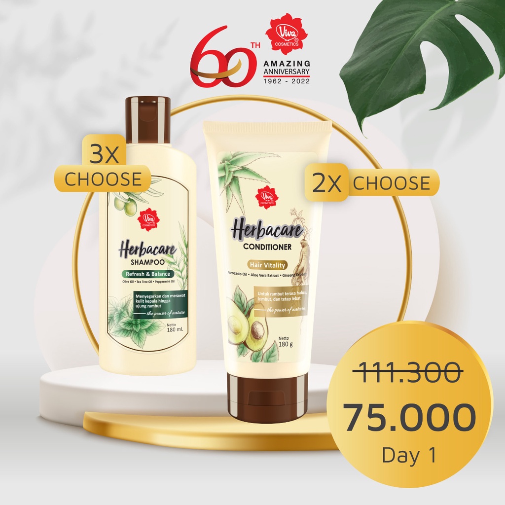 Paket 3 Herbacare Shampoo 2 Herbacare Conditioner