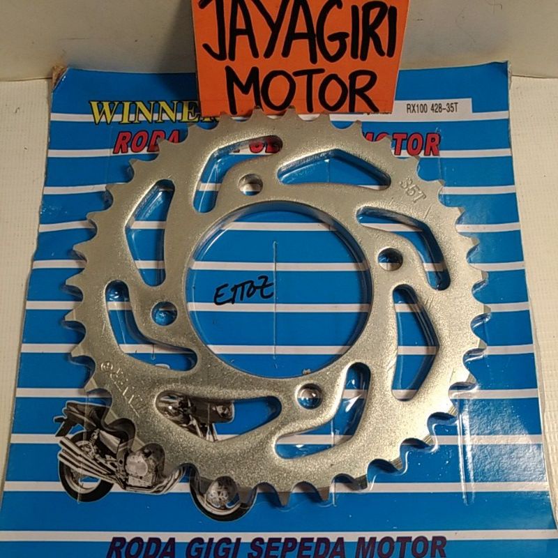 Gear Belakang RX 100 RXK RXS 428 30T 34T 35T 40T 41T 42T 43T 46T Gigi Tarik Rantai Roda RXKing King Chain Kit Chainkit Sprocket Gear Set Gearset Gir Girset Depan Drive YGP Sproket Komplit Front Rear Yamaha RX100 RXZ Vega Jupiter R Z MX Crypton Old New Ori-Winner - 35T
