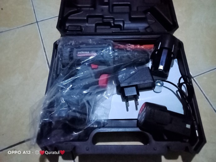 Mesin Bor Baterai Kayu Besi Obeng Elektrik Uchiha Japan Cordless Drill