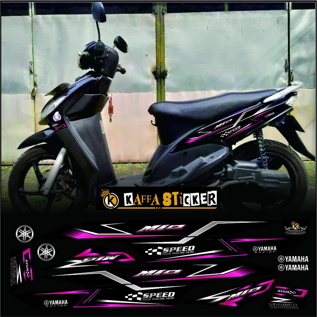 Striping Mio Sporty variasi Pink hitam sticker polet Variasi