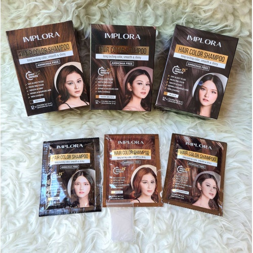 IMPLORA - hair color shampoo pewarna rambut alami sampo tahan lama ok