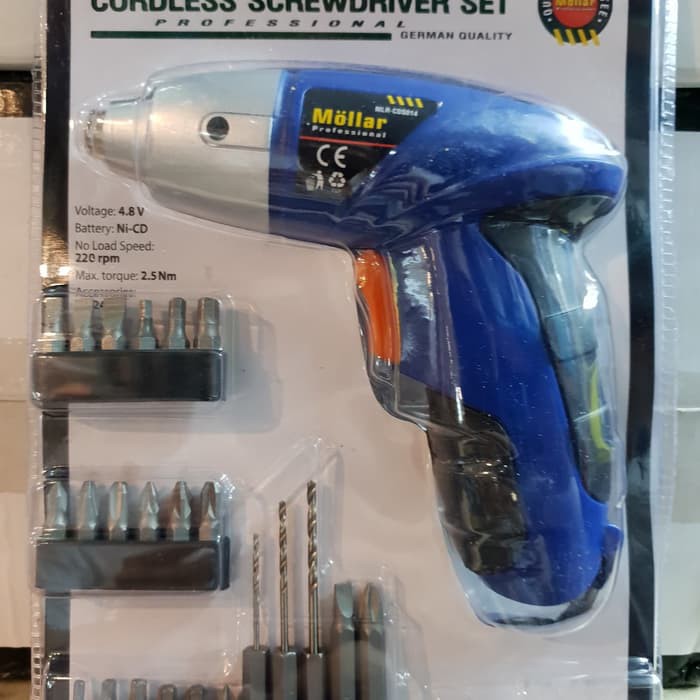 Mollar Bor Obeng Baterai Cordless Screwdriver 4.8V