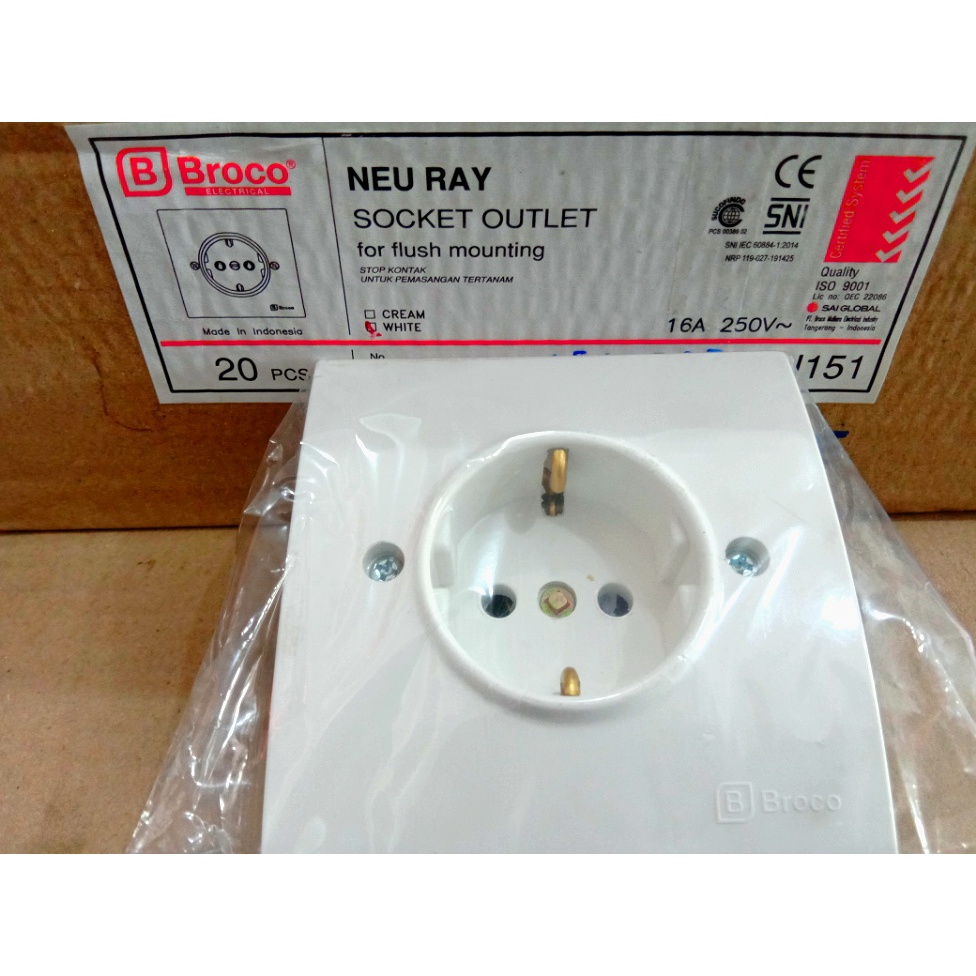 BROCO SOCKET OUTLET WHITE J15155 - INBOW STOP NEU RAY BROCO