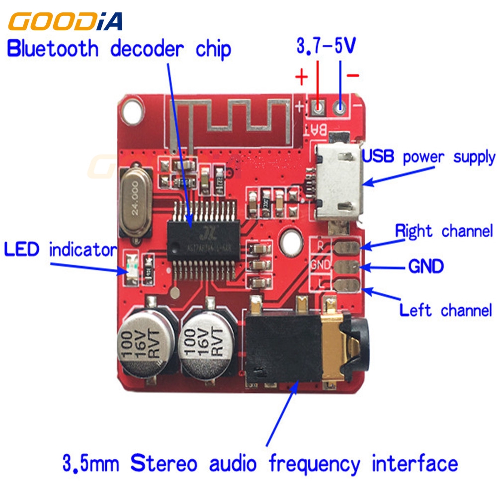 Modul Penguat Dan Penerima Audio Mp3 3.7v-5v Mini blu-e-t-ooth 4.1