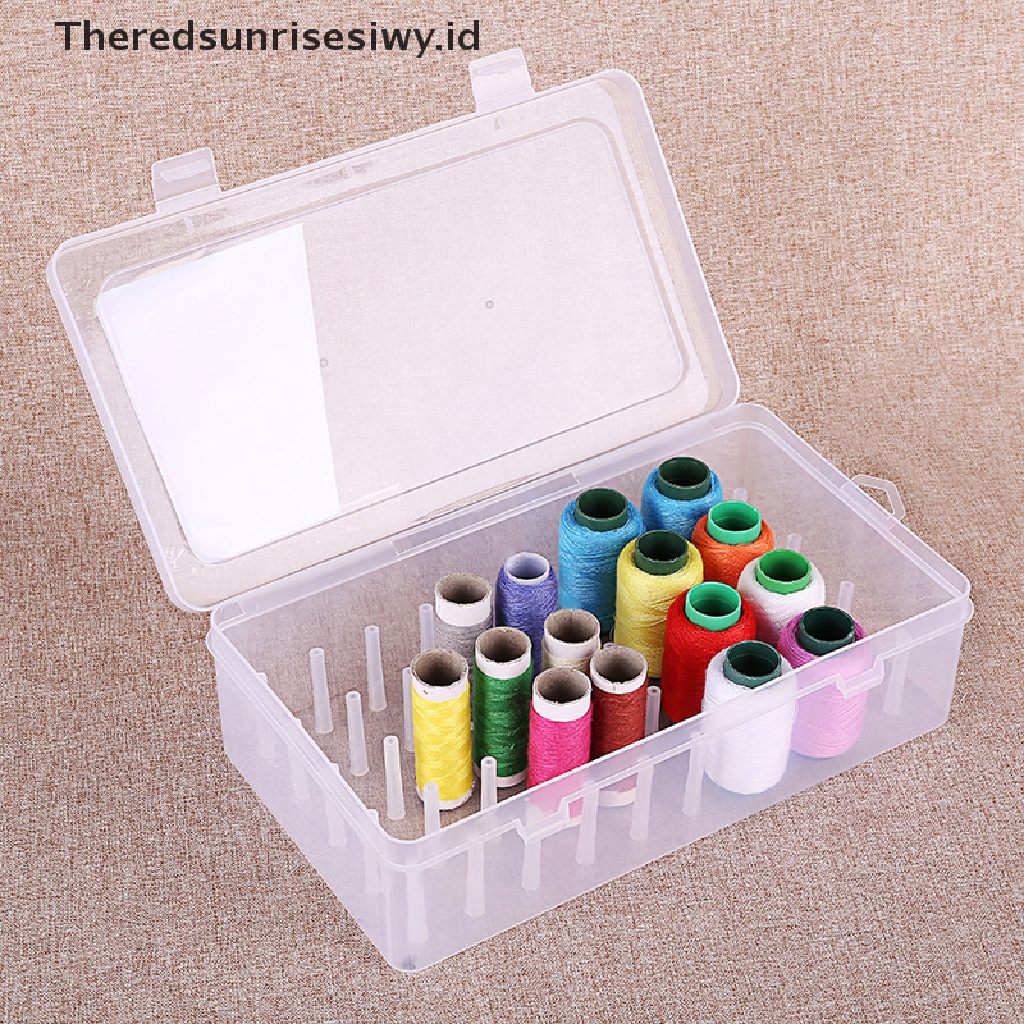 # Alat Rumah Tangga # 42pcs / Set Kotak Organizer Benang Jahit Bahan Plastik Transparan