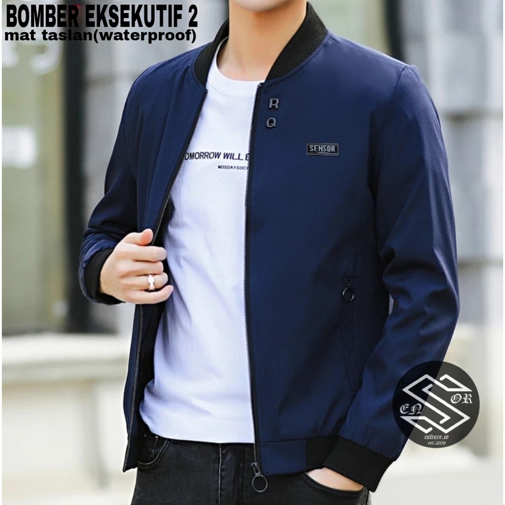  BISA COD JAKET  BOMBER PRIA POLOS EKSEKUTIF DEPAN  