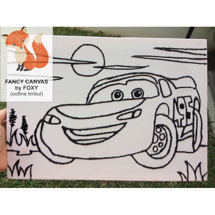 

BARU KANVAS LUKIS ANAK OUTLINE TIMBUL GAMBAR - CARS 95 MCQUEEN PERALATAN MELUKIS ANAK