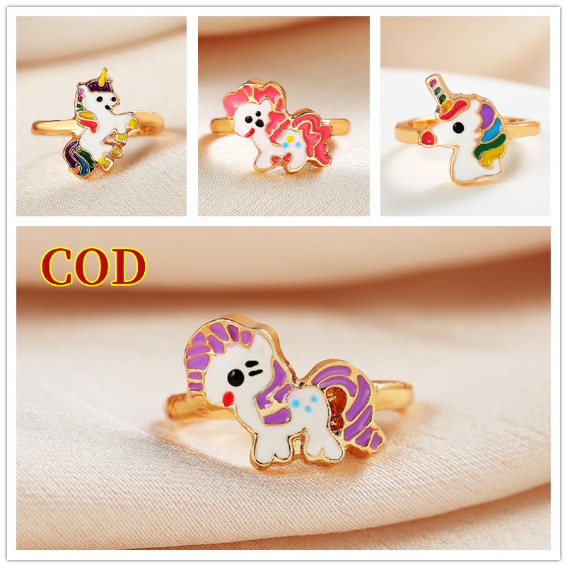 Y446 Cincin anak bayi unicorn titanium cute little pony adjustable baby rings COD