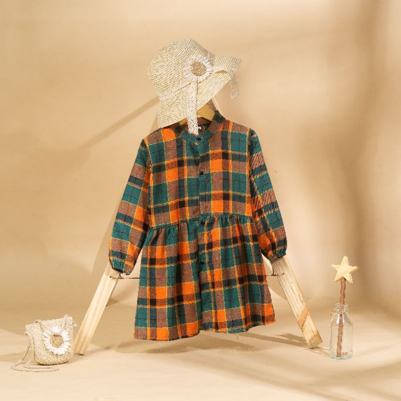 Vohara Dress Flanel anak 1-6 tahun Dress Anak Murah Tunik Anak Flanel