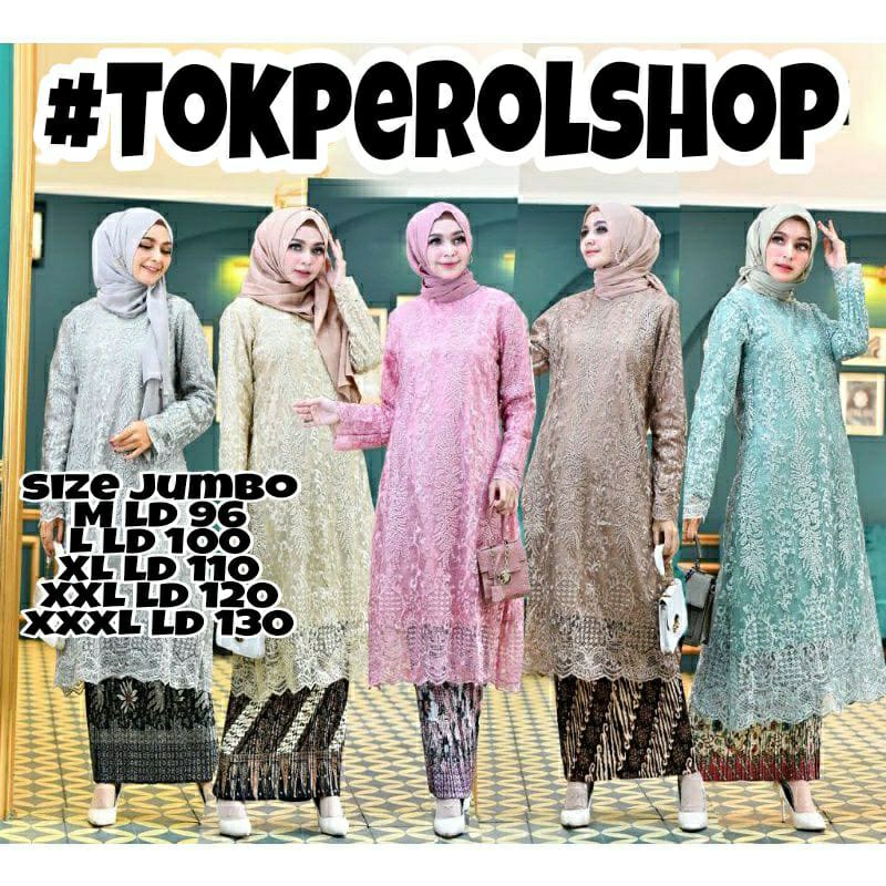 Set kebaya Tunik Tulle jumbo ld 130 / kebaya modern / kebaya / tunik jumbo ld 130 / Set kebaya Moder