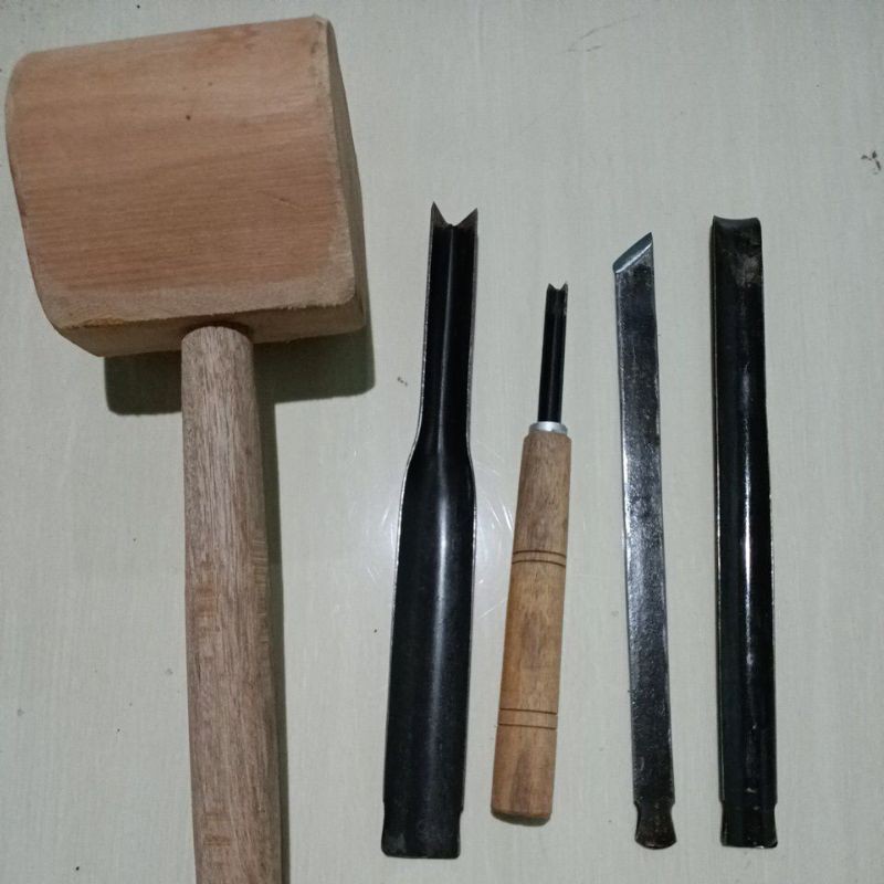 Alat pahat ukir kayu Murmer alat pahat bonsai lengkap palu kol coret juring pengot