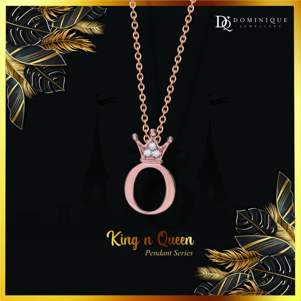 

Dominique Jewellery-Diamond Pendant Kalung Alpha Beta 0 King & Queen