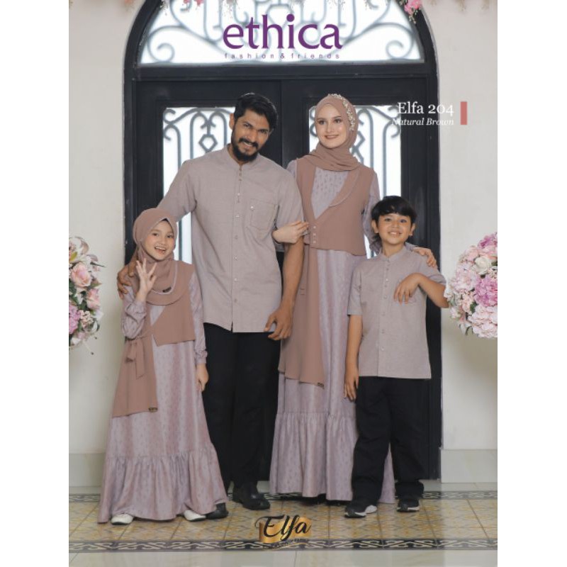 SARIMBIT ETHICA 2021 ELFA 204 FAMILY SET /BAJU SERAGAM LEBARAN KELUARGA /BAJU COUPLE MUSLIM KELUARGA