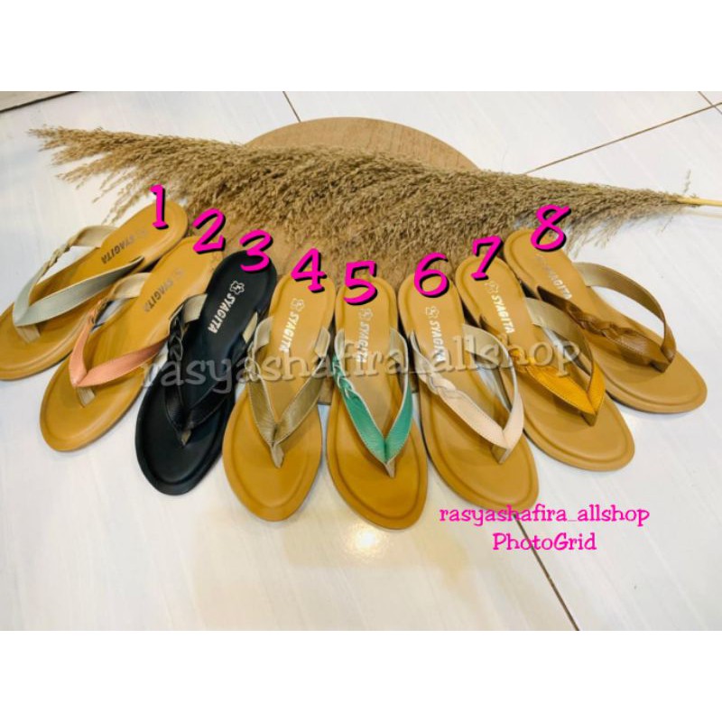 Sendal kulit Wanita Sandal Kulit Asli - Sandal Wanita Model Kekinian Garut