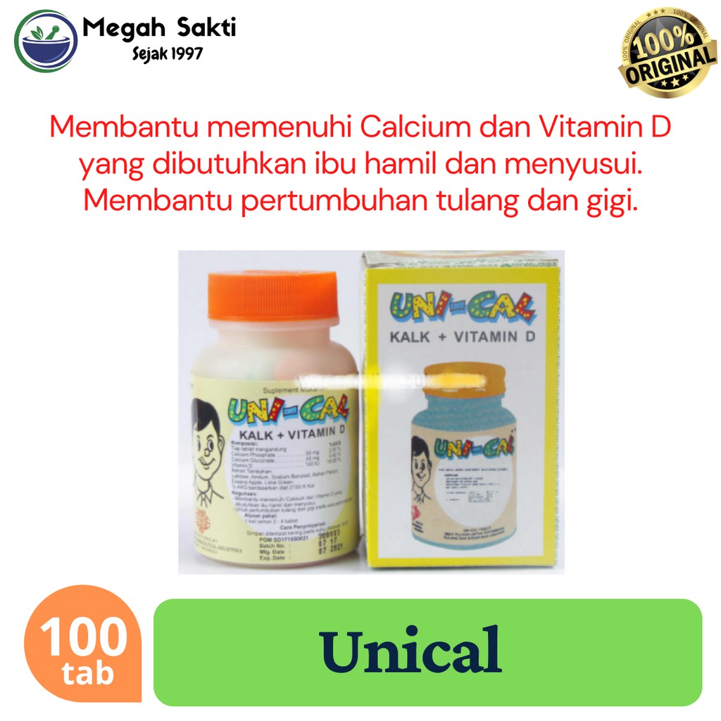 Unical Vitamin Tulang Calsium anak dan dewasa untuk tulang &amp; gigi