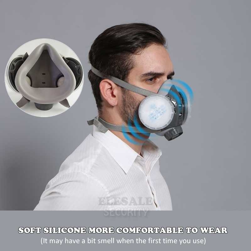 Terlariss !! SAFURANCE Masker Gas Respirator Anti-Dust Chemical Safety Glasses SF03