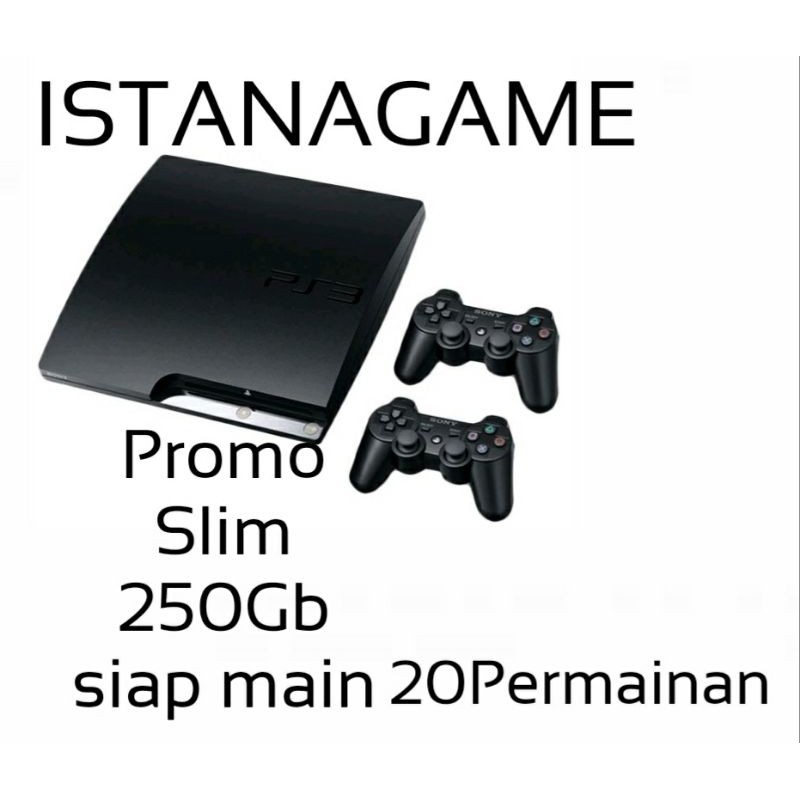 Ps3 Slim Promo Hdd 250GB +20 Permainan+ 2Stik Wirelles