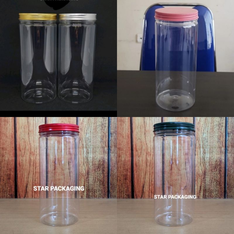 Toples 1300ml Tutup Alumunium Toples Tabung 1300ml Toples Plastik 1300ML Toples Cylinder 1300ml