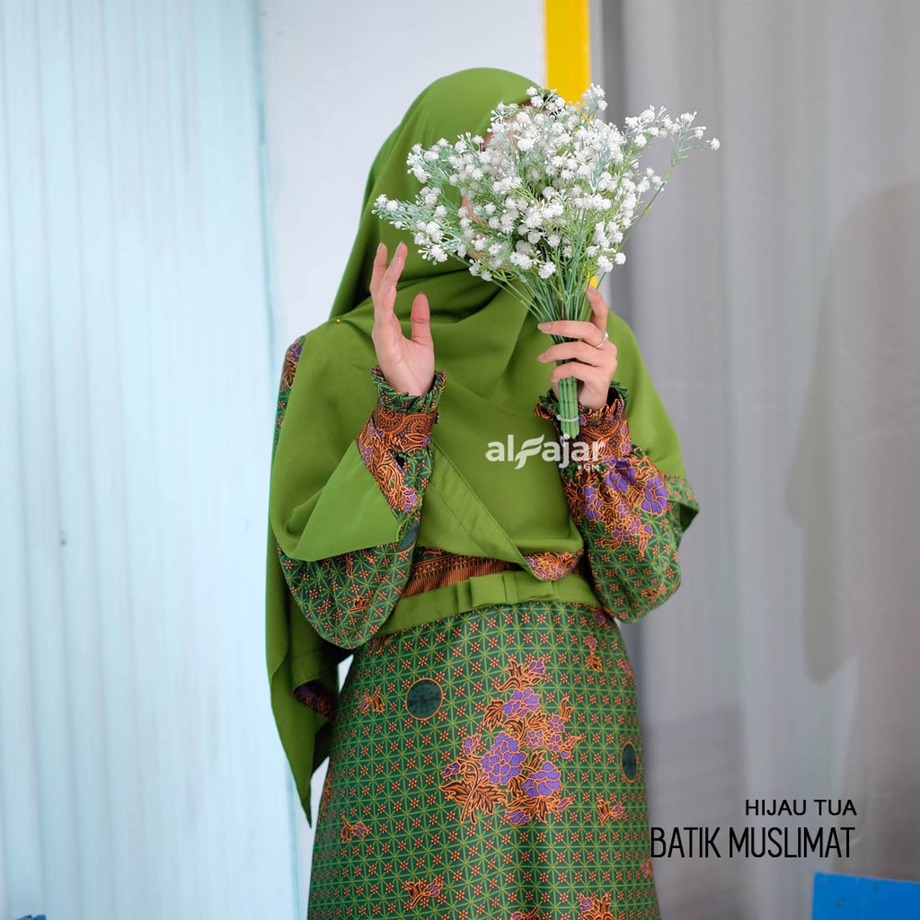 GAMIS BATIK MUSLIMAT NU Semi Sutra Dress Muslim FATAYAT Ori by Alfajar