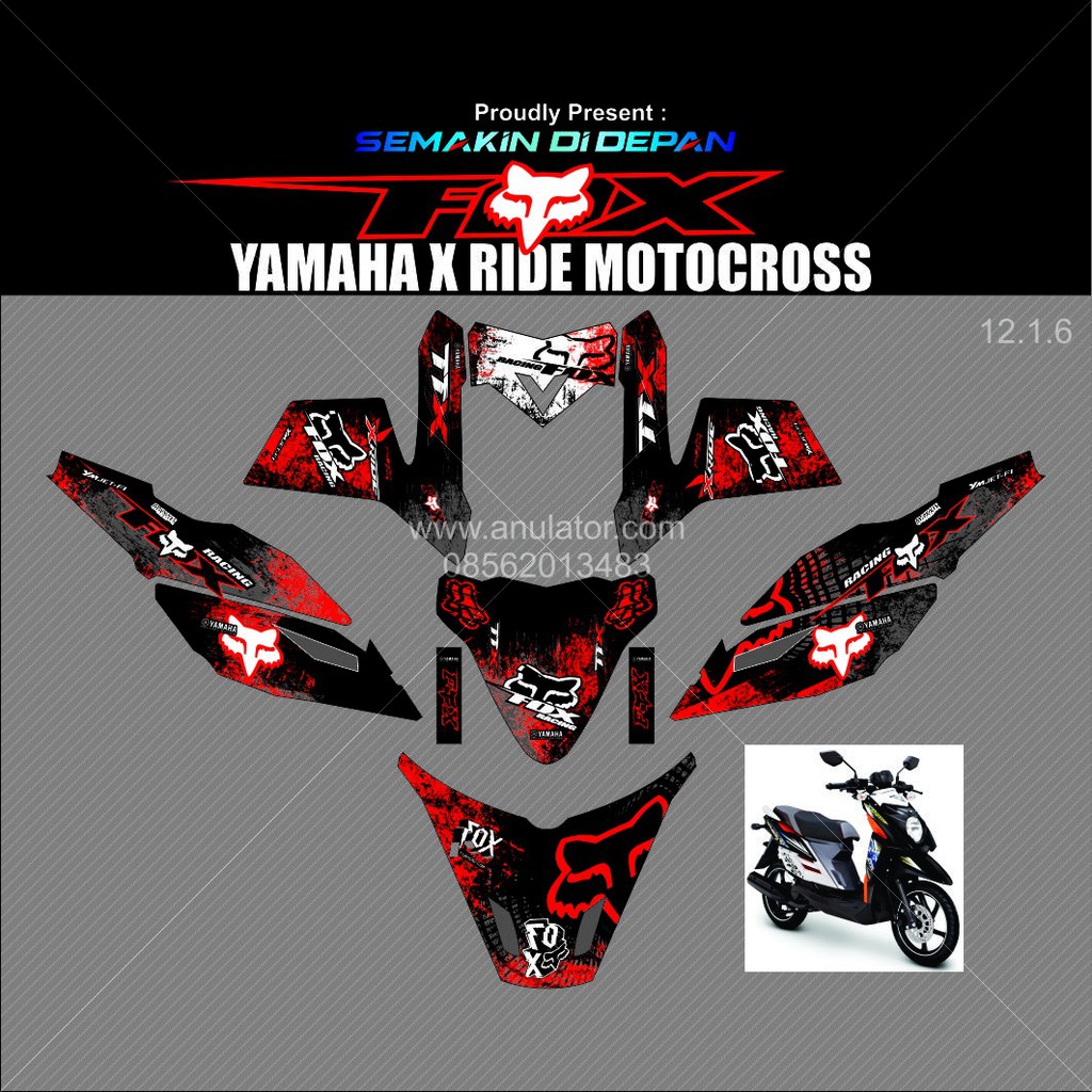 Sticker Striping Motor Stiker Yamaha X Ride Fox Racing X Ride Spec