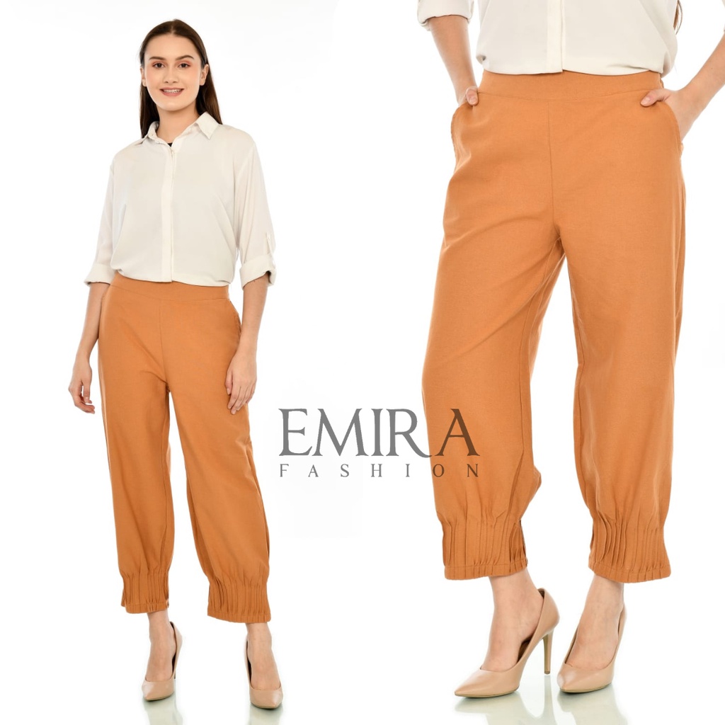 EMIRA CELANA KULOT LINEN PREMIUM | KULOT LINEN MODEL TERBARU | CELANA KASUAL WANITA  SIZE FIT TO XL